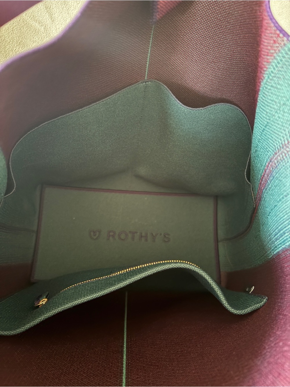 Rothy’s Bucket Shoulder Bag in Plum with Green Strap - like new - Picture 9 of 9